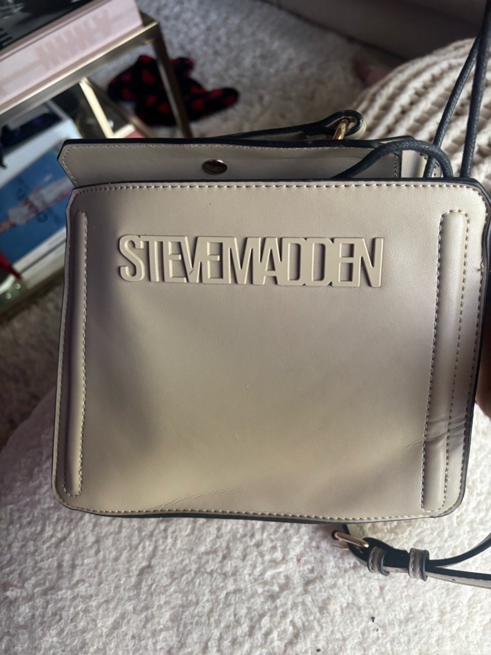 Steve Madden Beige-Cream Crossbody Bag - Picture 1 of 4